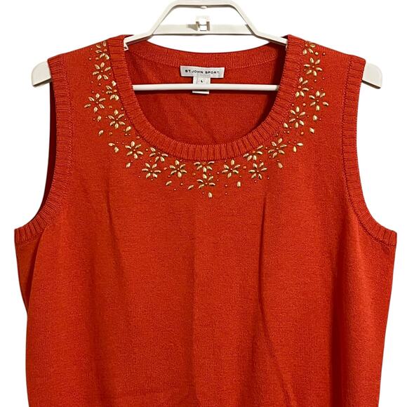 St. John Embellished Wool Cardigan Tank Set - Picture 9 of 13